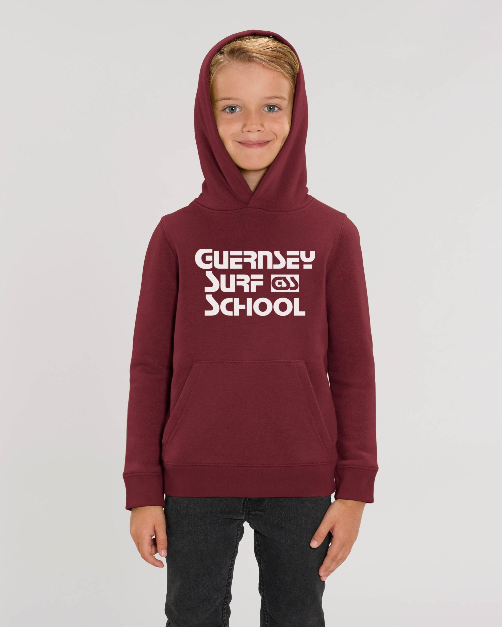 Kids Premium Hooded Sweater GSS Block - Burgundy - - Kids Hoodie